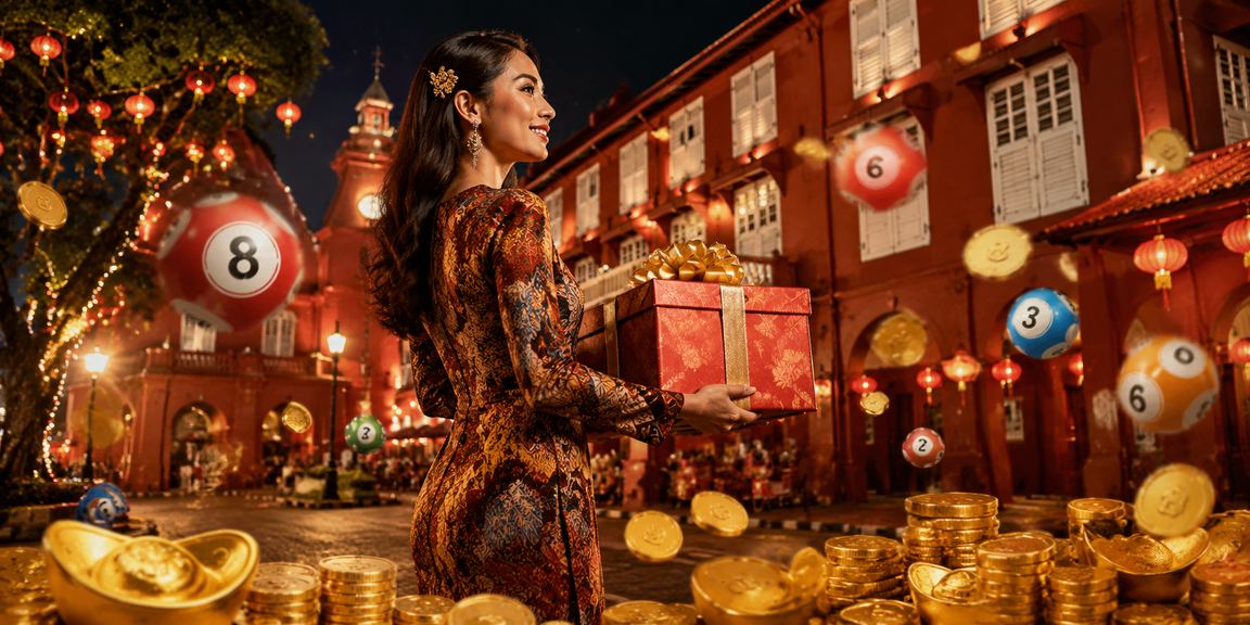Suasana loteri dan permainan bertema batik tradisional di Melaka